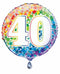 Rainbow 40th 45.7cm (18”) Foil Balloon